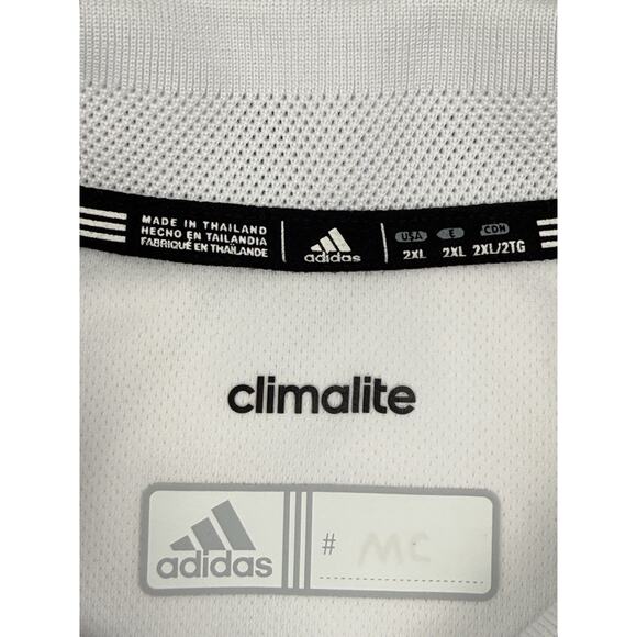 Wisconsin Badgers Polo Shirt Mens XL White Red Adidas Climalite Short Sleeve - Picture 9 of 11